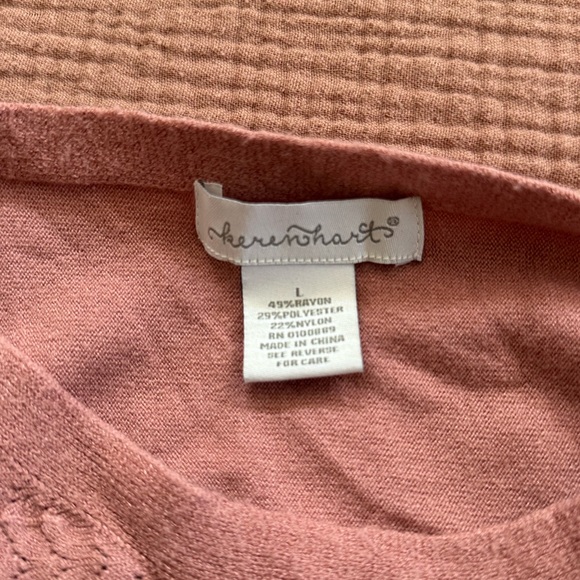 Mauve Derek Heart 3/4 Sleeve Sweater - Picture 3 of 3